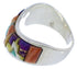 Multicolor Turquoise And Oyster Shell Inlay Ring Size 7-1/4 VX36294